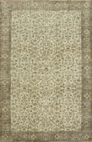 Intricate Floral Anatolian Turkish Area Rug 6x10