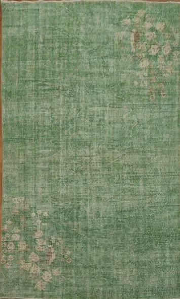 Elegant green Anatolian Turkish Area Rug 5x8