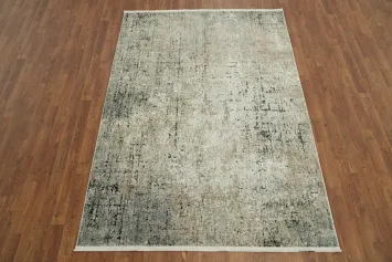 Chic Distressed Grey and Beige Living Room Rug 5x8