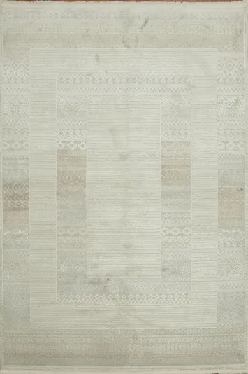 Modern Neutral Tone Rug with Unique Subtle Pattern Detail 5x8