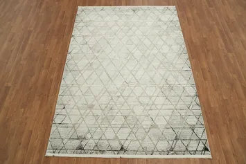 Soft Contemporary Diamond Lattice Area Rug 5x8