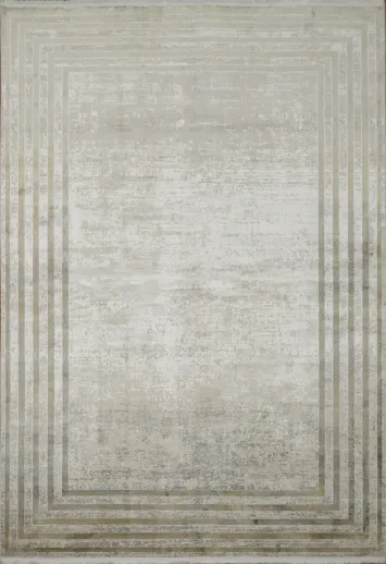 Chic Neutral Toned Rug with Stylish Linear Design