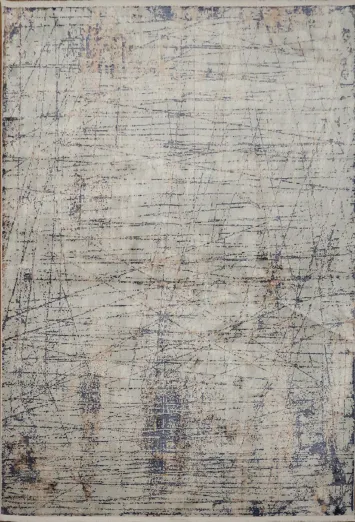 Elegant Distressed Rug with Grey Blue and Beige Tones for Modern Interiors 5x8