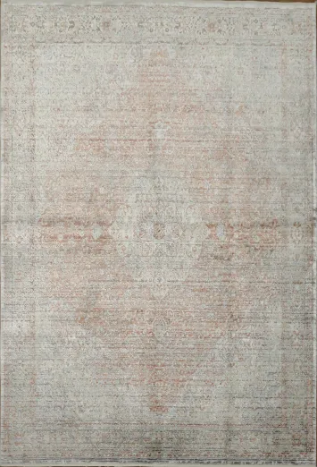 Distress Look Brick Red Accented Neutral Rug 5x8