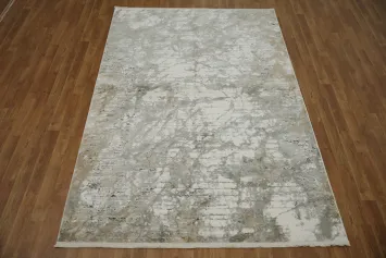 Elegant Abstract Rug with Marble-Like Texture for Modern Homes 5x8