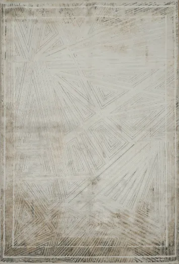 Contemporary Abstract Patterned Rug in Neutral Tones 5x8