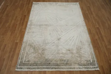 Contemporary Abstract Patterned Rug in Neutral Tones 5x8