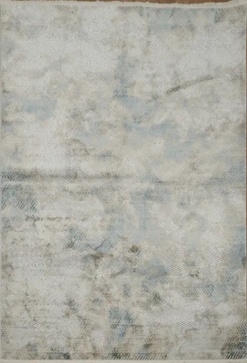 Subtle Blue and Beige Rug with Artistic Texture Pattern 5x8