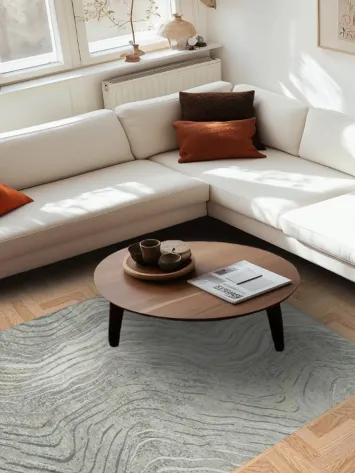 Elegant Gray Swirl Pattern Rug for Modern Living Spaces 5x8