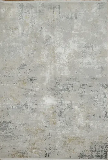 Chic Modern Rug with Distressed Gray and Beige Design 5x8