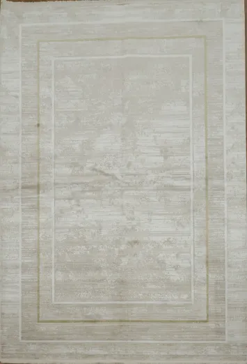 Sophisticated Beige Rug with Minimalist Design for Living Rooms 5x8