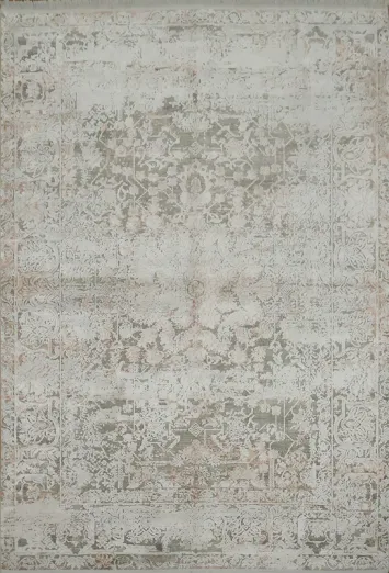 Sophisticated Vintage-Inspired Rug with Subtle Floral Motifs 5x8