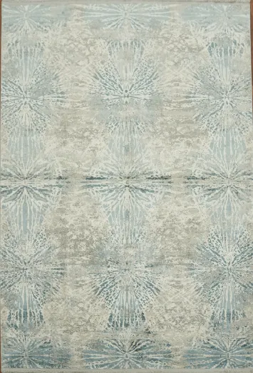 Versatile Blue-Grey Pattern Rug for Modern Homes 5x8