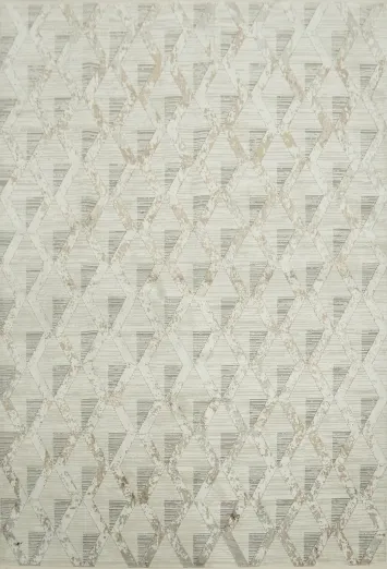 Elegant Gray and Beige Triangular Design Area Rug 5x8