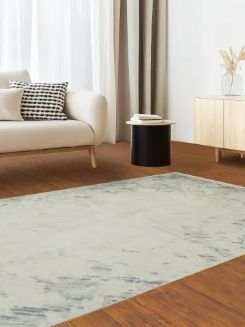 Modern Abstract Design Rug with Subtle Shades of Blue and Grey