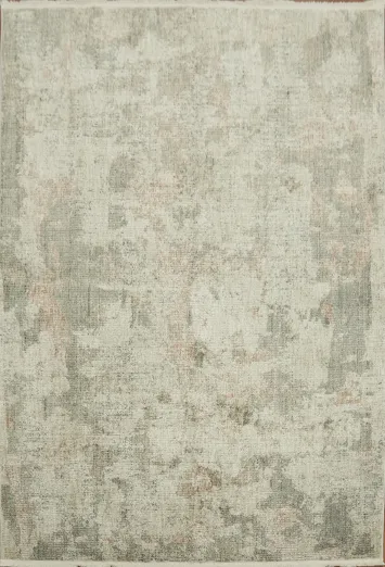 Elegant Rustic Abstract Rug in Muted Neutral Tones 5x8