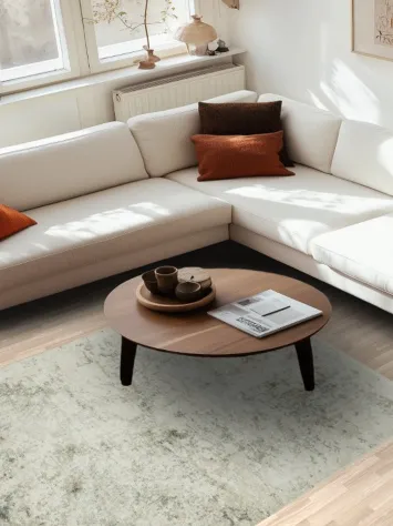 Modern Off-White Area Rug with Artistic Textured Look 5x8