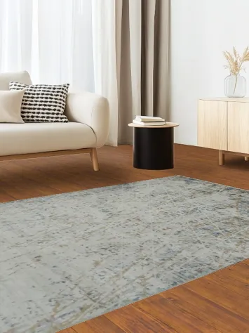 Modern Rug with Artistic Lines in Neutral Tones 5x8