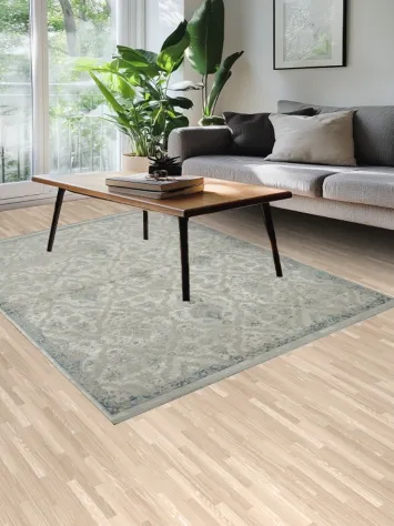 Classic Grey and Blue Rug for a Timeless Home Aesthetic 5x8