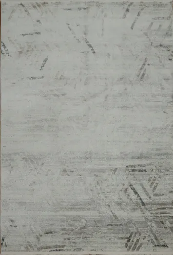 Simple Elegance: Grey Rug with Modern Geometric Touches 5x8