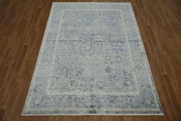 Classic Blue and Grey Persian Design Rug Ideal for Elegant Decor 5x8
