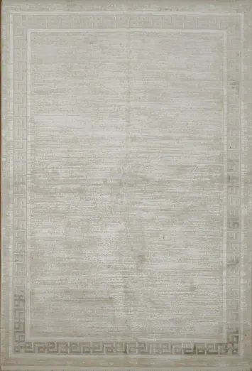Timeless Beige Area Rug with Subtle Elegant Border Decoration 5x8