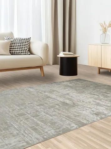 Stylish Abstract Design Rug in Warm Beige and Cream Colors 5x8