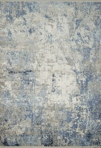 Elegant Blue and Gray Abstract Area Rug for Modern Living Rooms 5x8