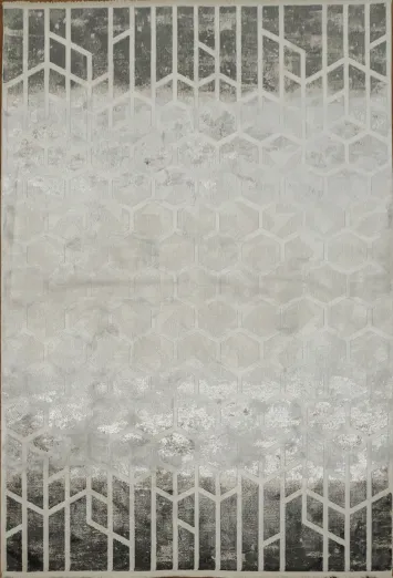 Chic Gray Geometric Rug with Unique Modern Design Elements 5x8