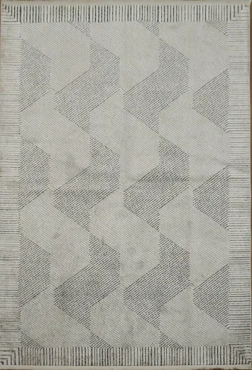 Modern Style Blend: Gray Lines and Geometric Array Rug 5x8