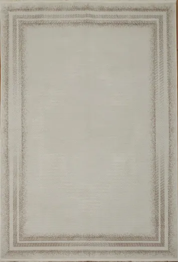 Elegant Gray Border Rug Perfect for Modern Living Rooms 5x8