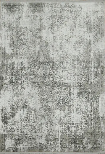 Elegant Silver Grey Abstract Area Rug for Distressed Look 5x8