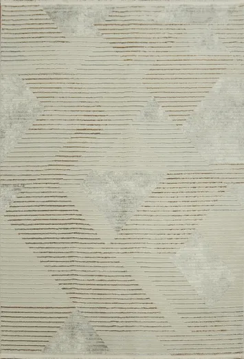 Elegant Beige Rug Featuring Abstract Geometric Designs 5x8