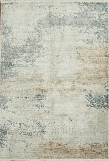 Contemporary Distressed Design Rug with a Calming Palette 5x8