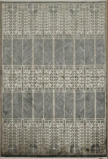 Elegant Geometric Rug with Soft Neutral Tones Patterns 5x8