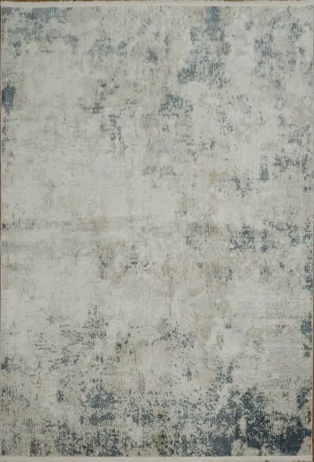 Elegant Distressed Neutral Blue Abstract Rug for Modern Spaces 5x8