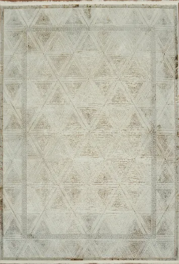 Geometric Elegance: Modern Beige Rug with Intricate Patterns 5x8