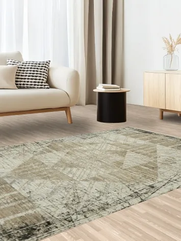 Distressed geometric patterned rug for a rustic and stylish home 5x8