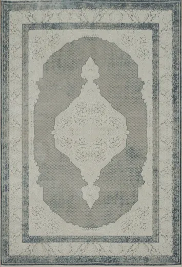 Traditional Charm in Grey: Intricate Design with Classic Appeal 5x8