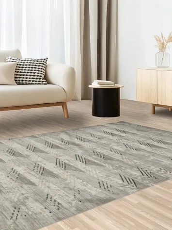 Subtle Elegance: Modern Rug with Chic Geometric Patterns 5x8