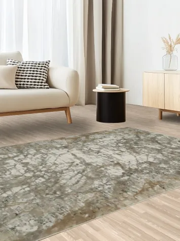 Refined Abstract Design Rug with Elegant Marble Effect 5x8
