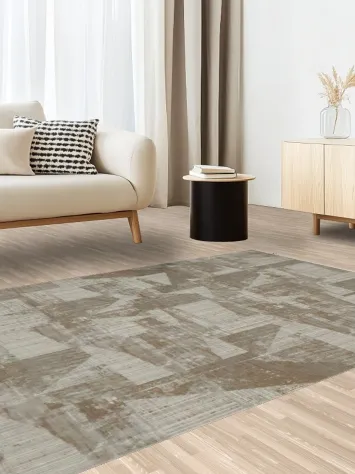 Neutral Toned Abstract Pattern Rug Perfect for Modern Homes 5x8