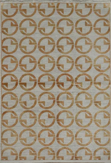 Contemporary Circle Pattern Rug for Stylish Living Spaces 5x8