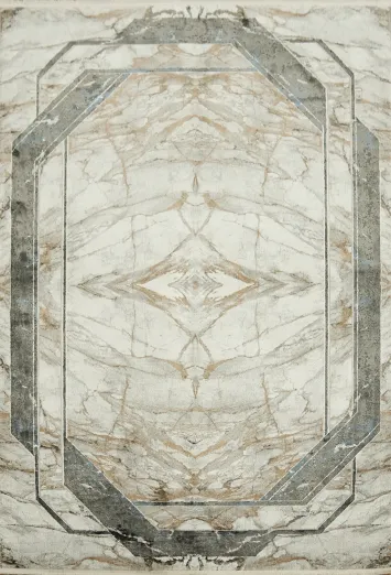 Elegant Geometric Marble Rug for Modern Luxury Spaces 5x8