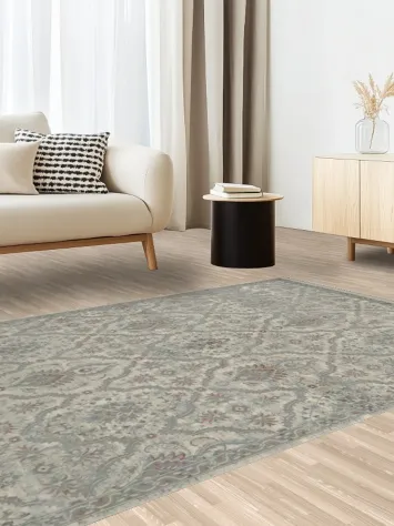 Ornate Patterned Grey Rug Perfect for Sophisticated Interiors 5x8