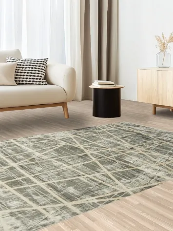 Elegant Gray Abstract Rug for Modern Home Interiors