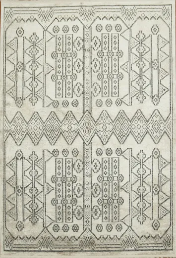 Luxury Area Rug with Symmetrical Tribal Patterns for Modern Homes 5x8
