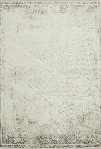 Contemporary Abstract Rug in Soft Neutral Tones 5x8