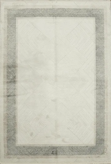 Sophisticated Neutral Rug featuring Geometric Frame Design 5x8