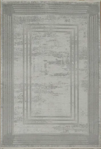 Elegant Gray Patterned Rug with Modern Geometric Design 5x8